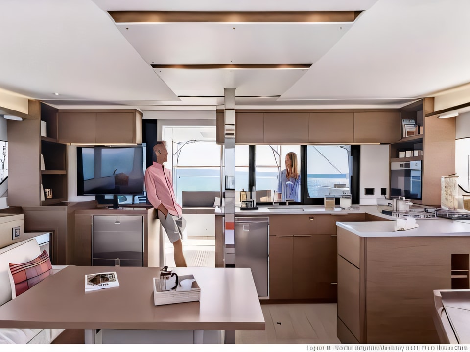 Interior of Lagoon 46 catamaran with 6 cabins Croatia yacht charter