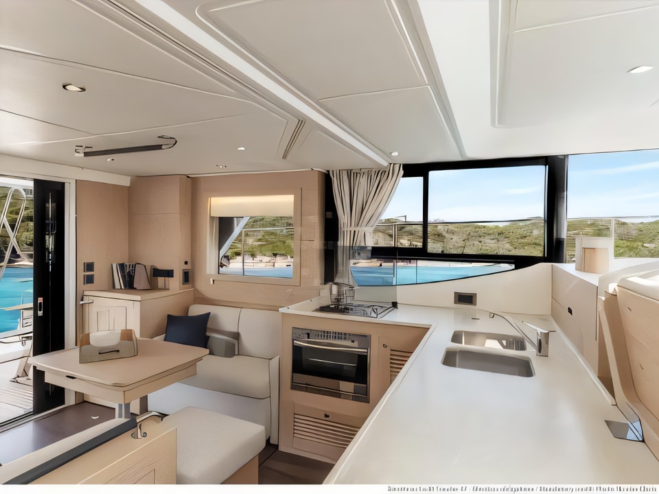 Interior of Swift Trawler 47 motoryacht with 3 cabins Croatia yacht charter