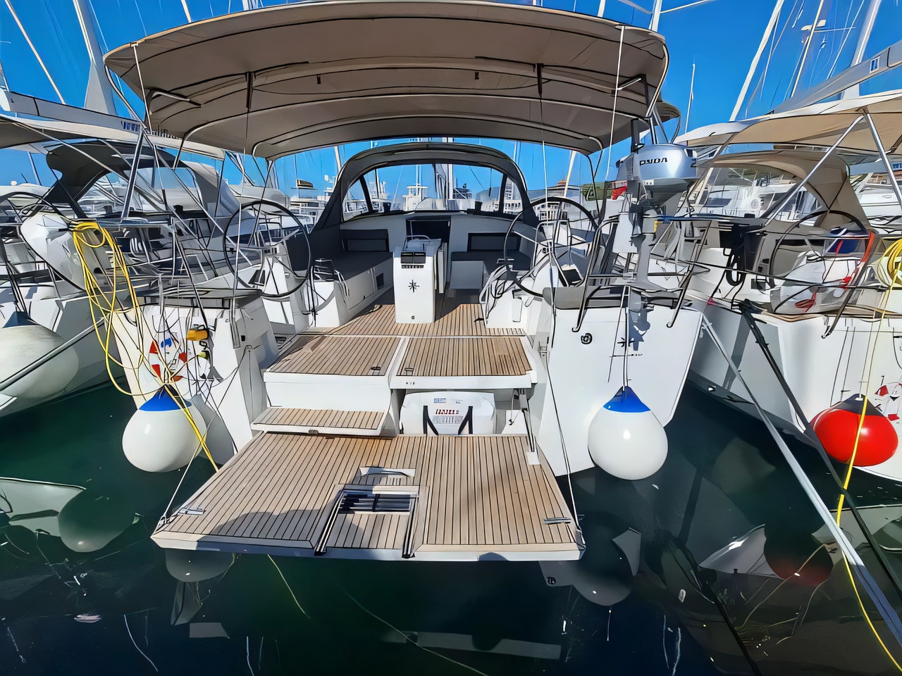 Exterior overview of Sun Odyssey 490 sail boat for charter from Kastela Gomilica Marina in the Split sailing area Croatia