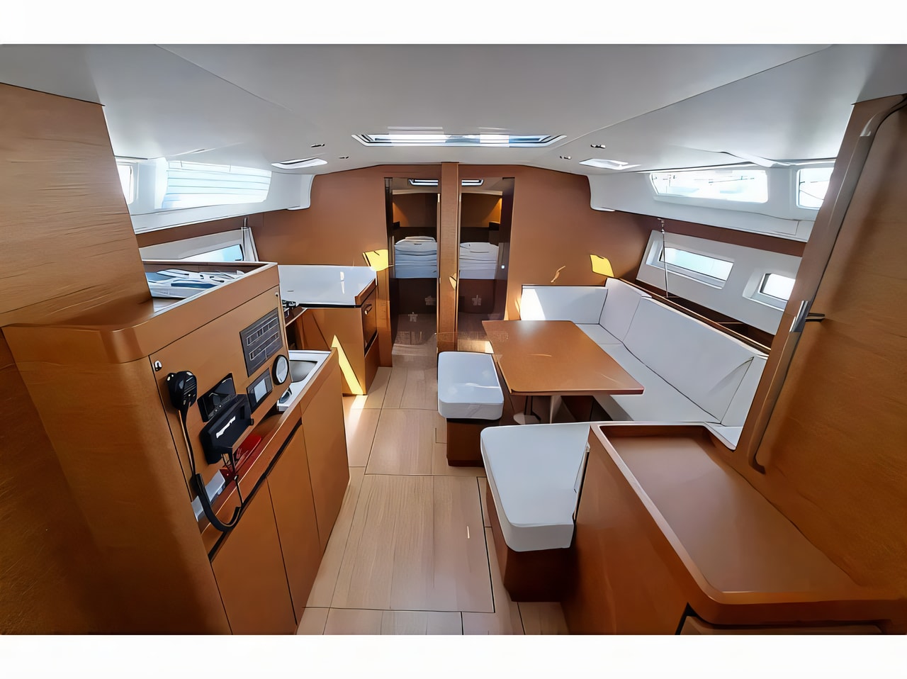 Layout of Sun Odyssey 490 sail boat with 5 cabins Croatia yacht charter