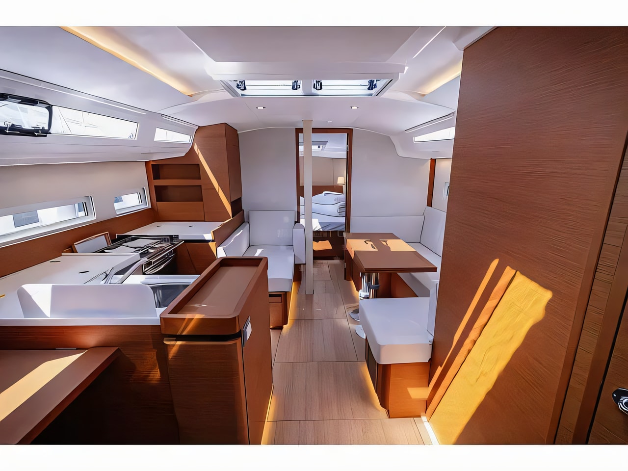 Layout of Sun Odyssey 410 sail boat with 3 cabins Croatia yacht charter