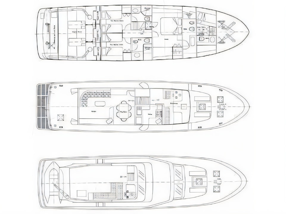Layout of M / Y Blanka motoryacht with 4 cabins Croatia yacht charter