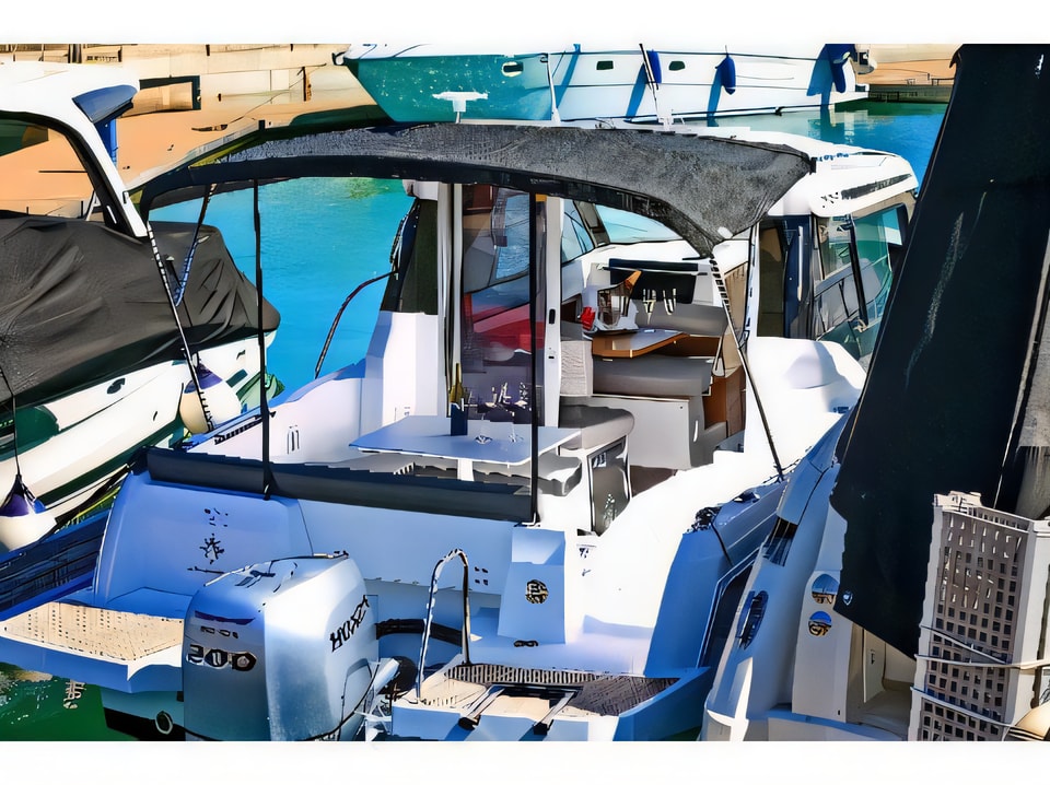 Interior of Merry Fisher 795 motor boat with 1 cabins Croatia yacht charter