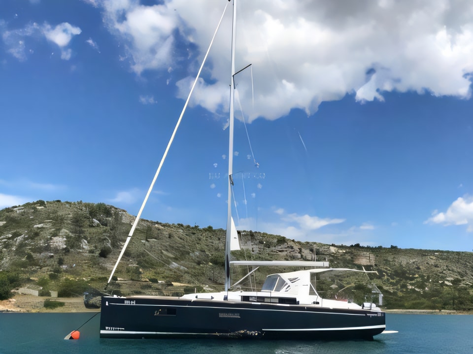 Exterior overview of Oceanis 38.1 sail boat for charter from Seget Donji Marina Baotic in the Split sailing area Croatia