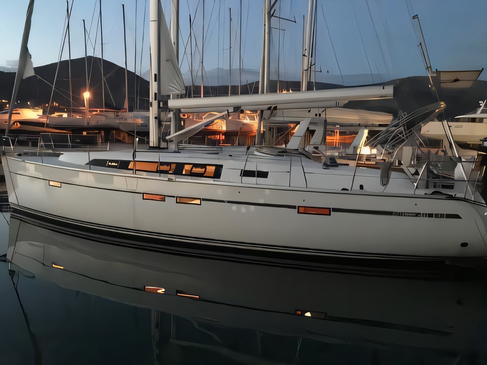 Exterior overview of Bavaria 46 Cruiser sail boat for charter from Seget Donji Marina Baotic in the Split sailing area Croatia