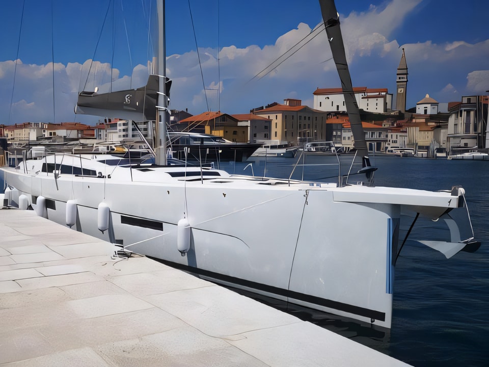 Exterior overview of Dufour 56 Exclusive sail boat for charter from Rogoznica Marina Frapa in the Sibenik sailing area Croatia