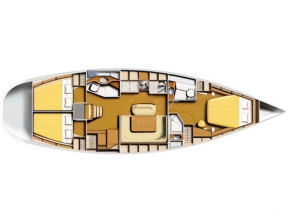 Harmony 47 yacht layout 3 cabins Croatia charter