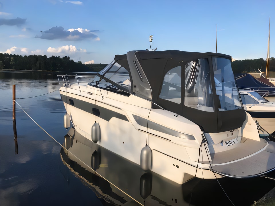 Exterior overview of Bavaria S29 OPEN motor boat for charter from Biograd Kornati in the Zadar sailing area Croatia