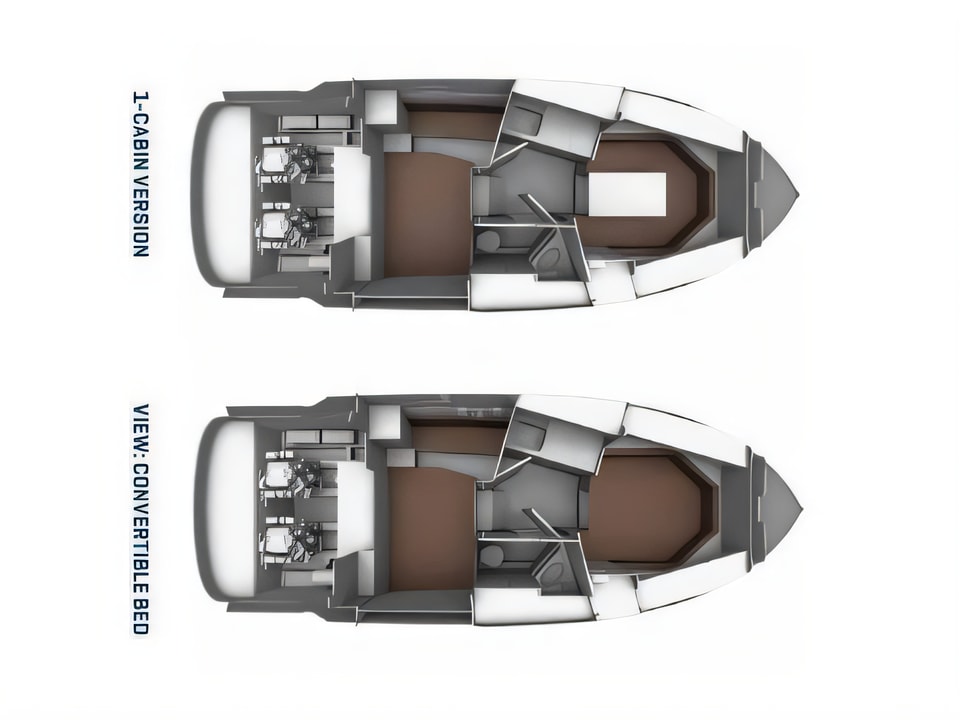 Layout of Bavaria S29 OPEN motor boat with 1 cabins Croatia yacht charter