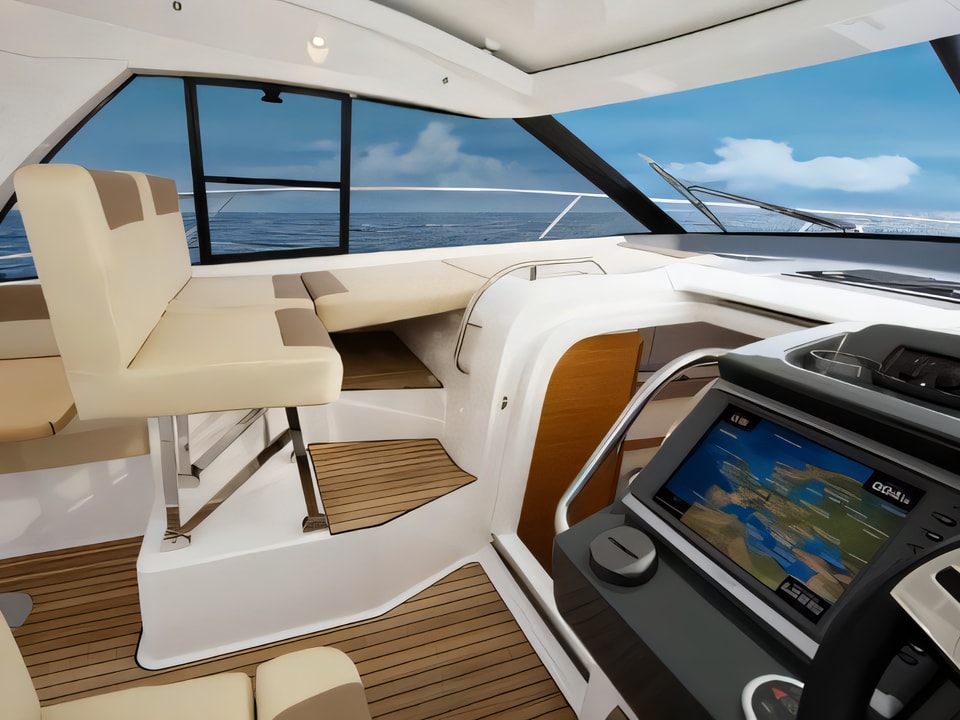 Interior of Bavaria S40 HT motor boat with 3 cabins Croatia yacht charter