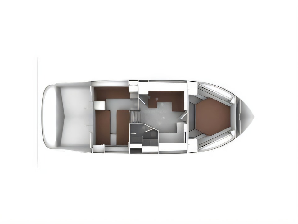 Layout of Bavaria S40 HT motor boat with 3 cabins Croatia yacht charter