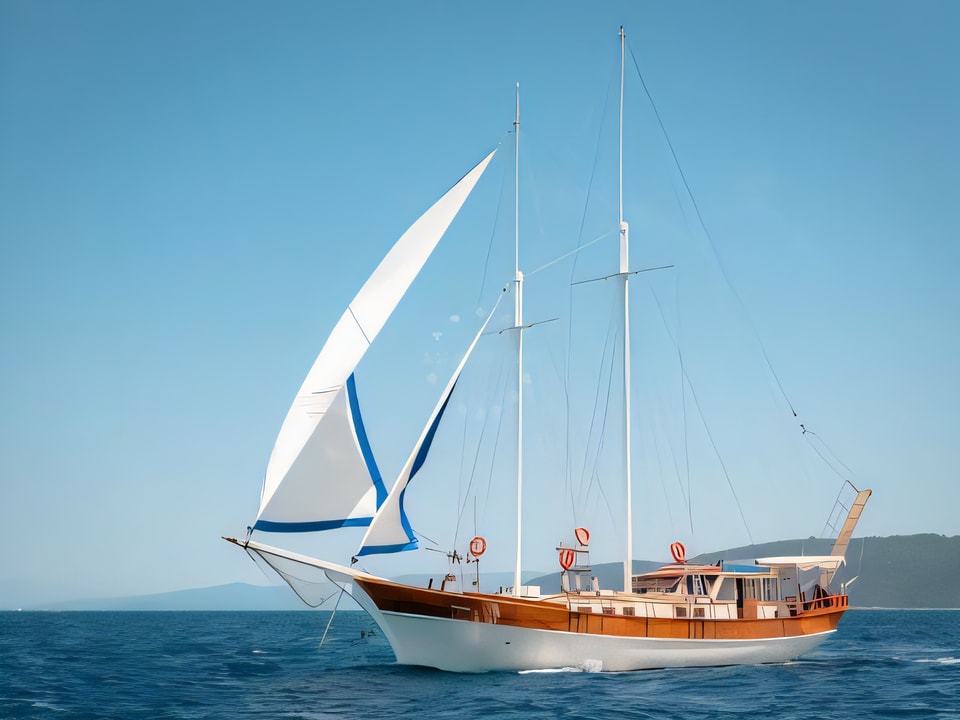 Exterior overview of DONA gulet or cruiser for charter from Split Port in the Split sailing area Croatia