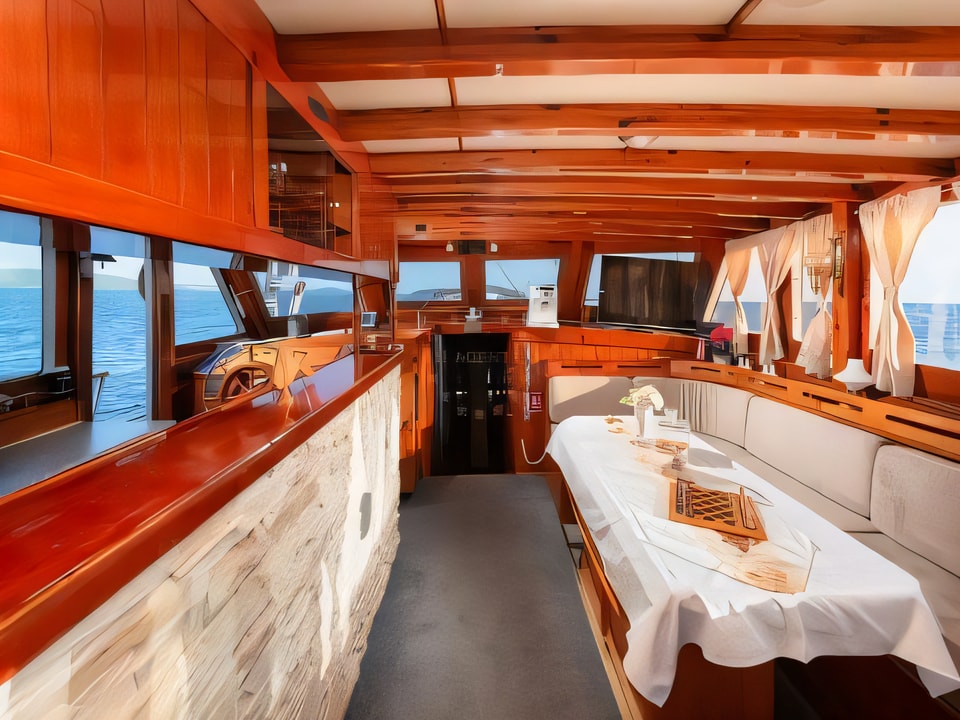 Interior of DONA gulet or cruiser with 5 cabins Croatia yacht charter