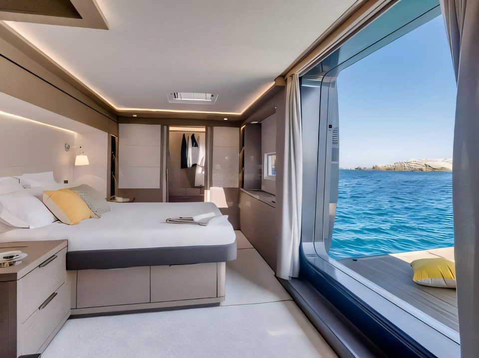 Interior of Lagoon Seventy 7 catamaran with 4 cabins Croatia yacht charter