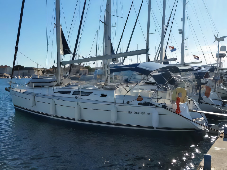 Exterior overview of Sun Odyssey 40 sail boat for charter from Biograd Kornati in the Zadar sailing area Croatia