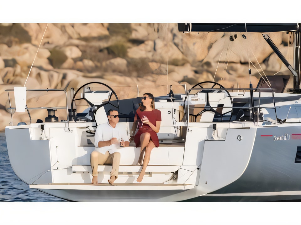 Exterior overview of Oceanis 51.1 sail boat for charter from Kastela Gomilica Marina in the Sibenik sailing area Croatia