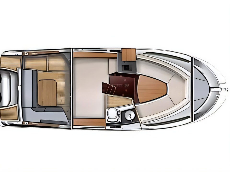 Layout of Sun Sport 845 motor boat with 1 cabins Croatia yacht charter