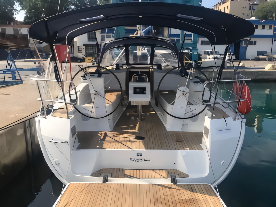 Exterior overview of Bavaria Cruiser 37 sail boat for charter from Seget Donji Marina Baotic in the Split sailing area Croatia