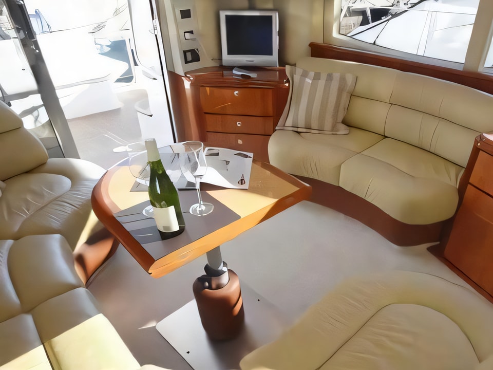 Interior of Azimut 39 motor boat with 2 cabins Croatia yacht charter