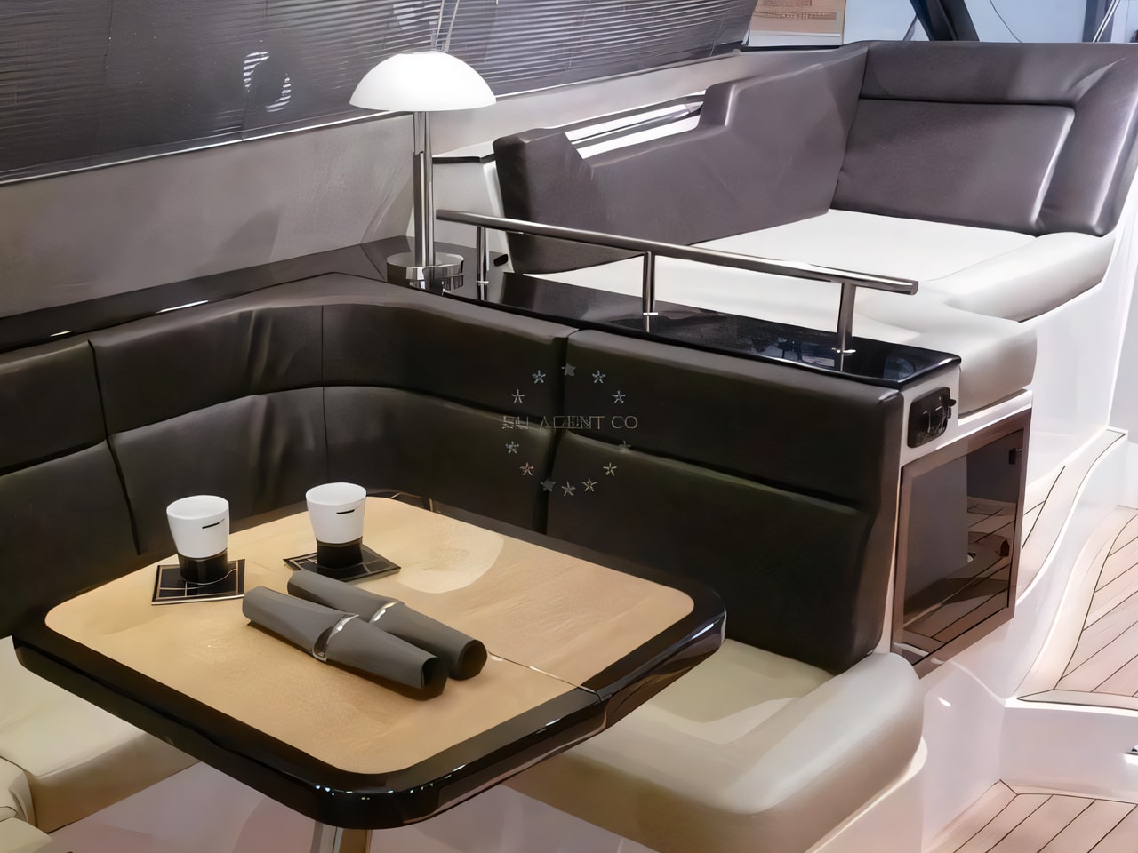 Layout of Elan Power 48 motoryacht with 3 cabins Croatia yacht charter