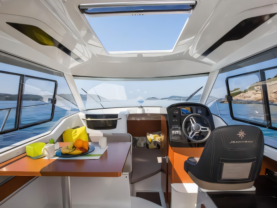 Interior of Merry Fisher 795 motor boat with 1 cabins Croatia yacht charter