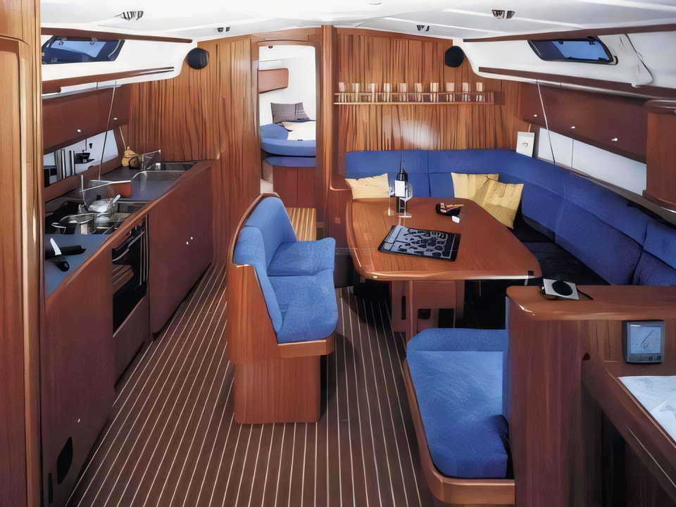 Interior of Bavaria 44 sail boat with 4 cabins Croatia yacht charter