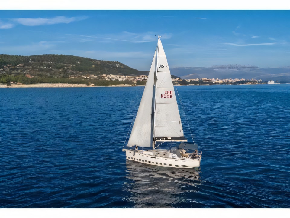 Exterior overview of Xc 35 sail boat for charter from Split Marina Mornar in the Split sailing area Croatia