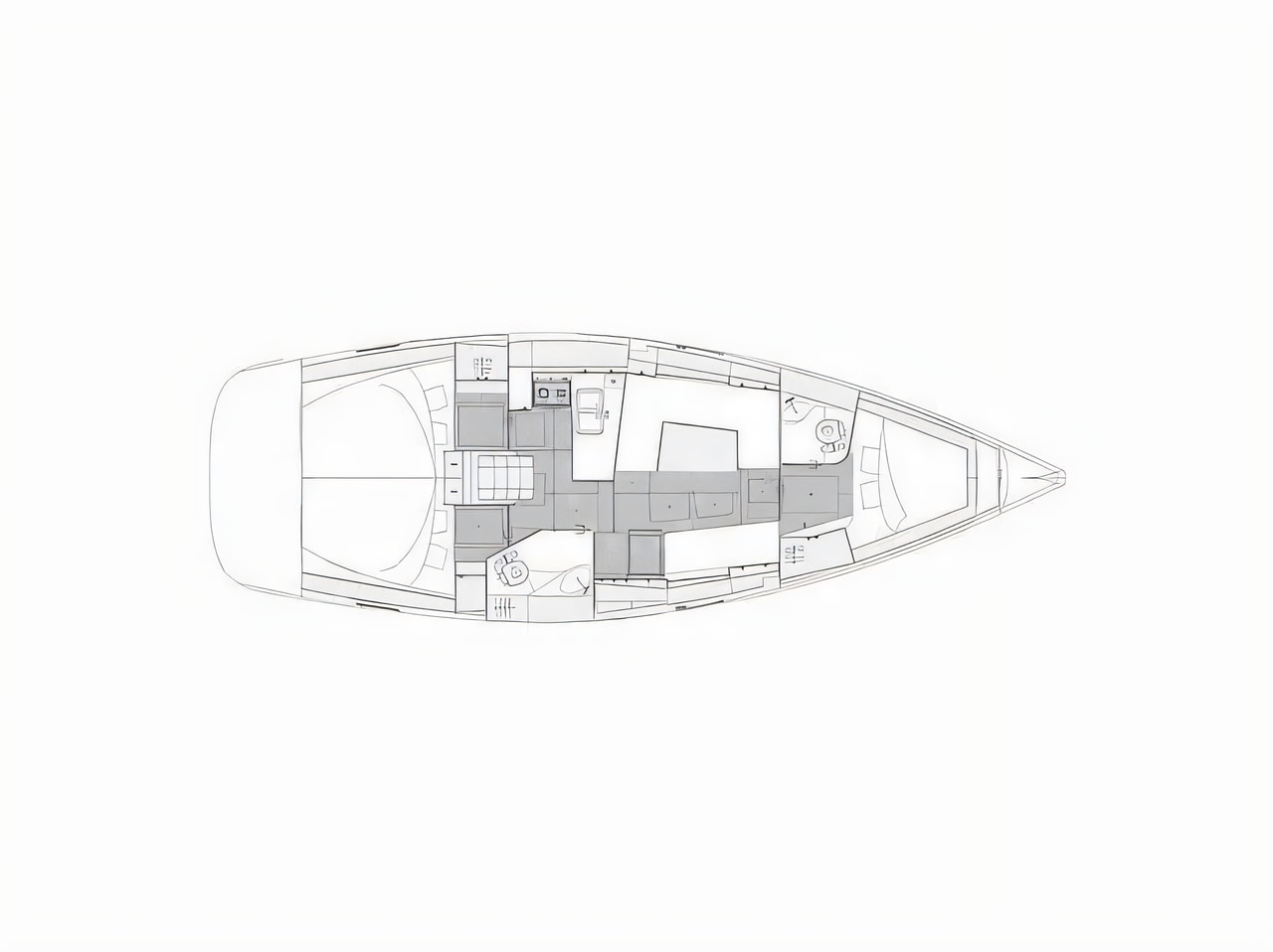 Interior of Elan 40.1 sail boat with 3 cabins Croatia yacht charter