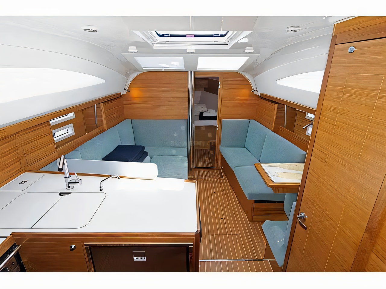 Layout of Elan 40.1 sail boat with 3 cabins Croatia yacht charter
