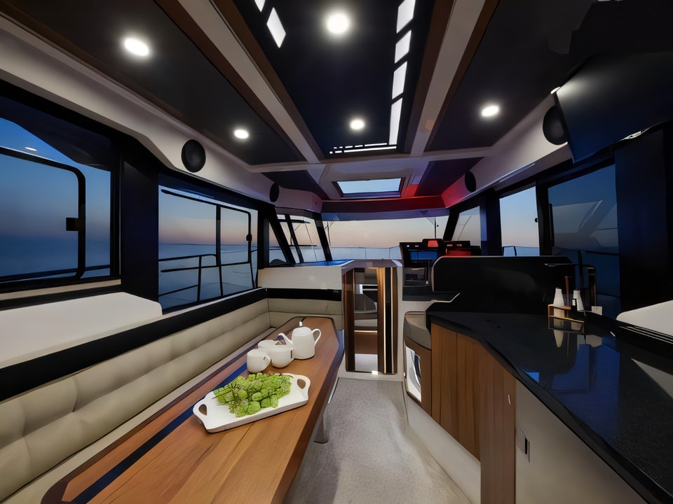 Interior of Northman 1200 motor boat with 3 cabins Croatia yacht charter