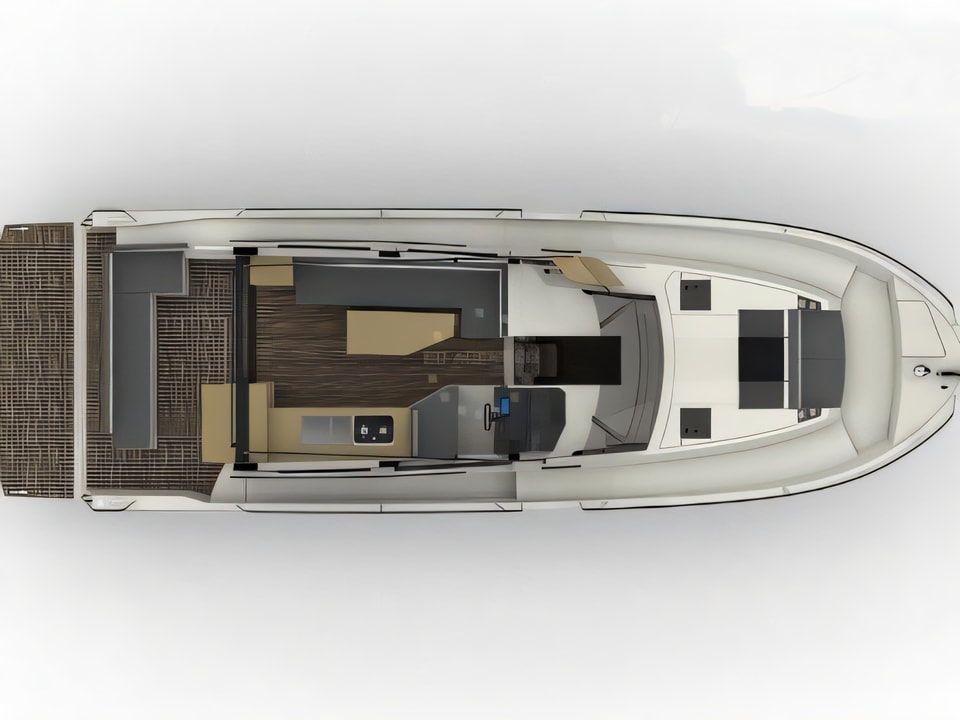 Layout of Northman 1200 motor boat with 3 cabins Croatia yacht charter
