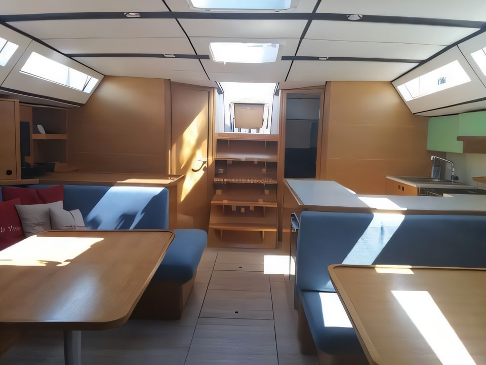 Interior of D&D Kufner 54.1 sail boat with 5 cabins Croatia yacht charter
