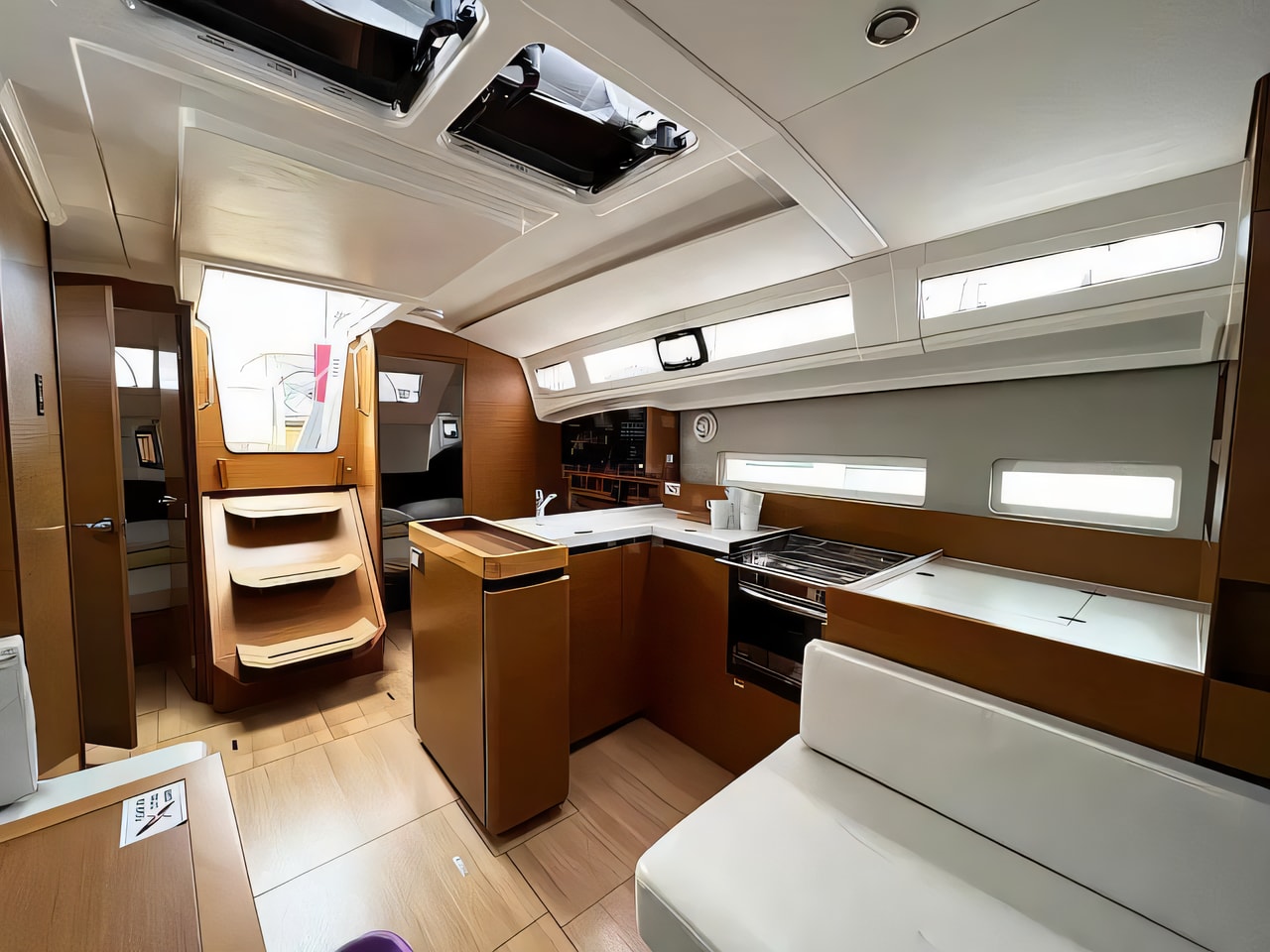 Layout of Sun Odyssey 410 sail boat with 3 cabins Croatia yacht charter