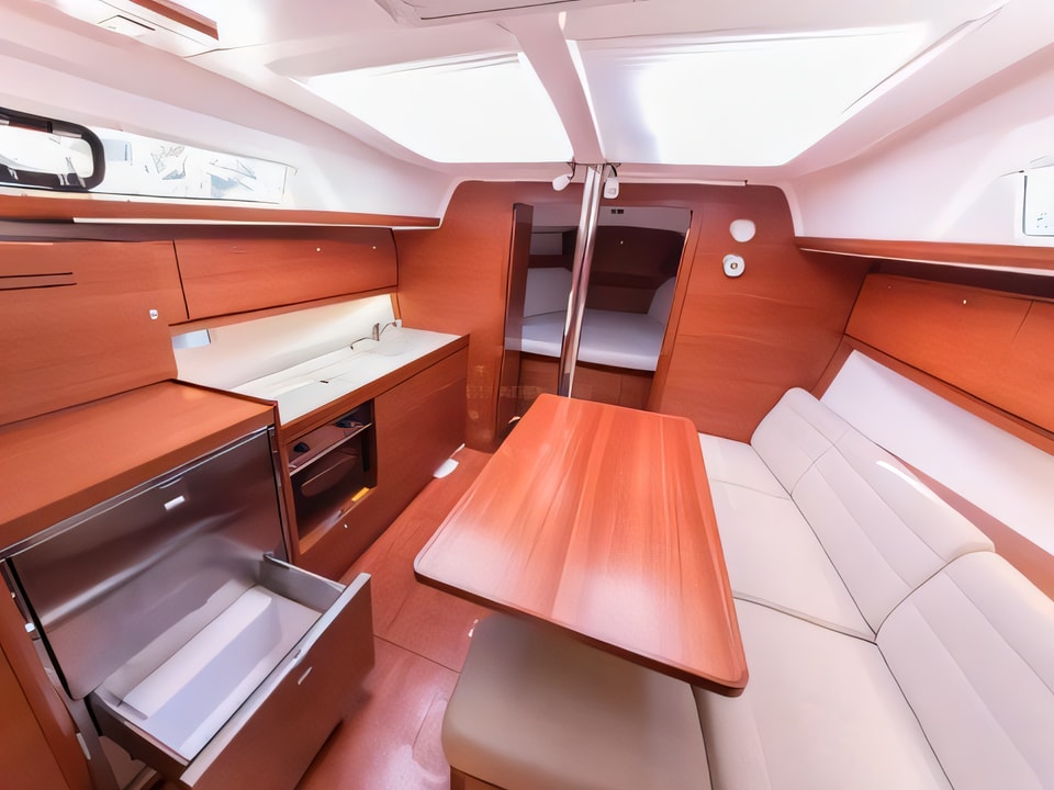 Interior of Dufour 382 Grand Large sail boat with 3 cabins Croatia yacht charter