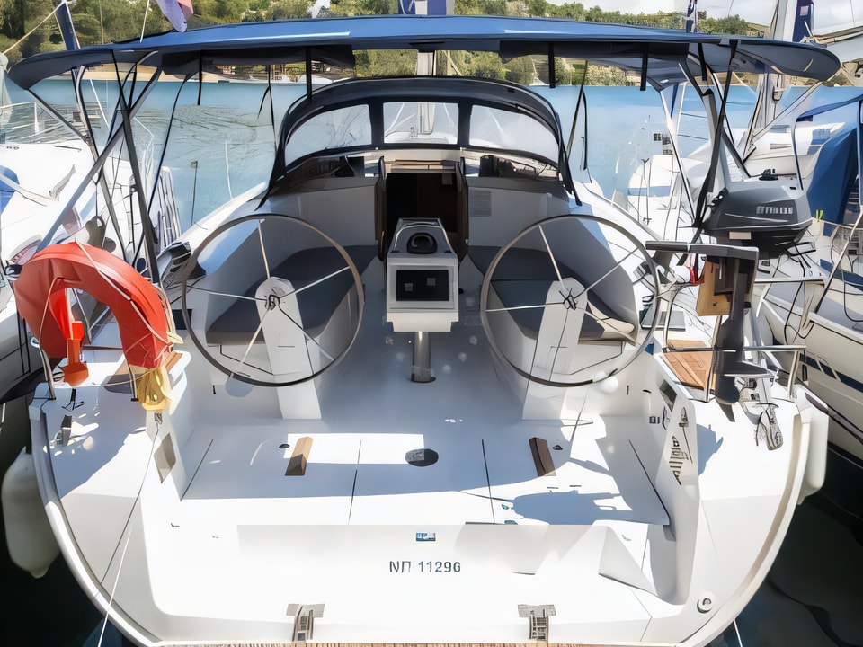 Exterior overview of Bavaria Cruiser 41 sail boat for charter from Zaton Sibenski in the Sibenik sailing area Croatia