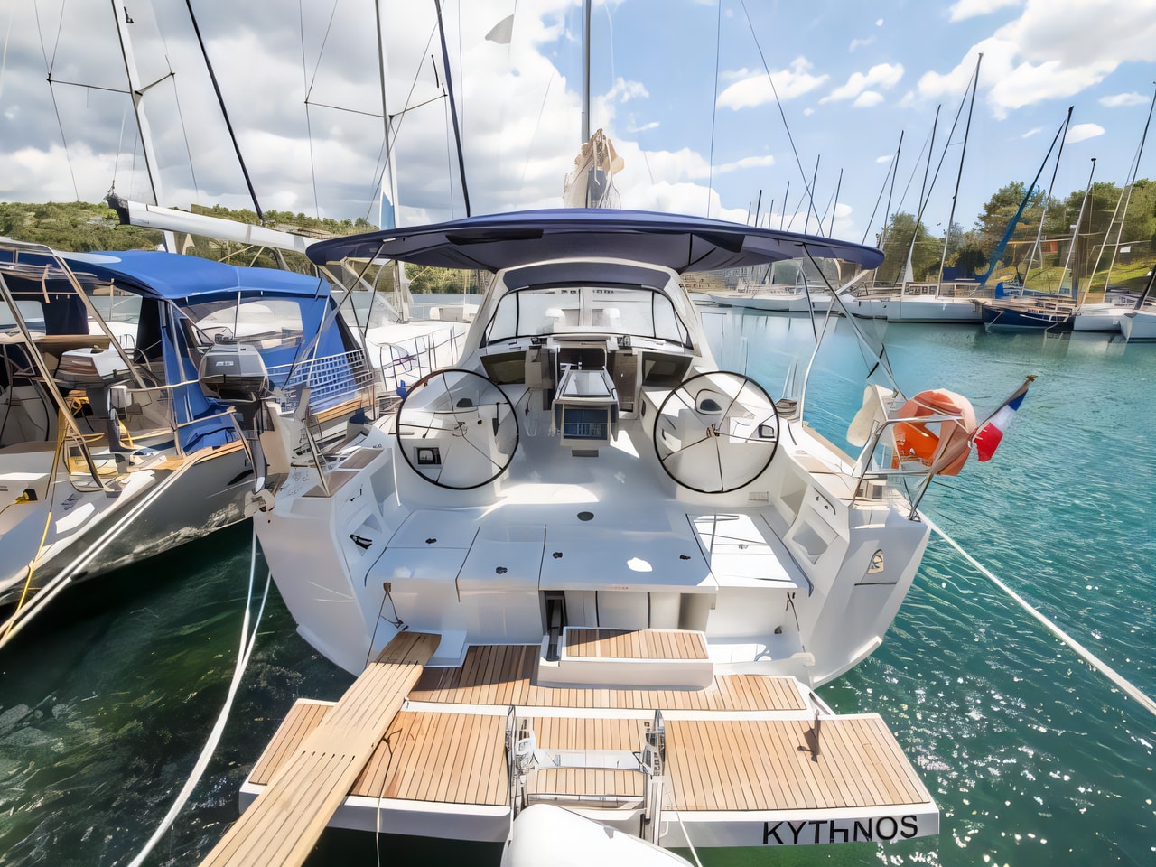 Exterior overview of Oceanis 41 sail boat for charter from Seget Donji Marina Baotic in the Split sailing area Croatia