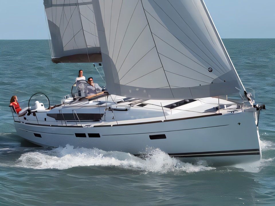 Exterior overview of Sun Odyssey 469 sail boat for charter from Zaton Sibenski in the Sibenik sailing area Croatia