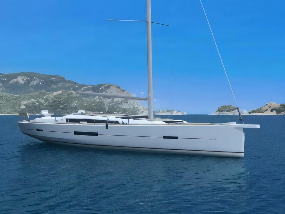 Exterior overview of Dufour 520 Grand Large sail boat for charter from Zaton Sibenski in the Sibenik sailing area Croatia