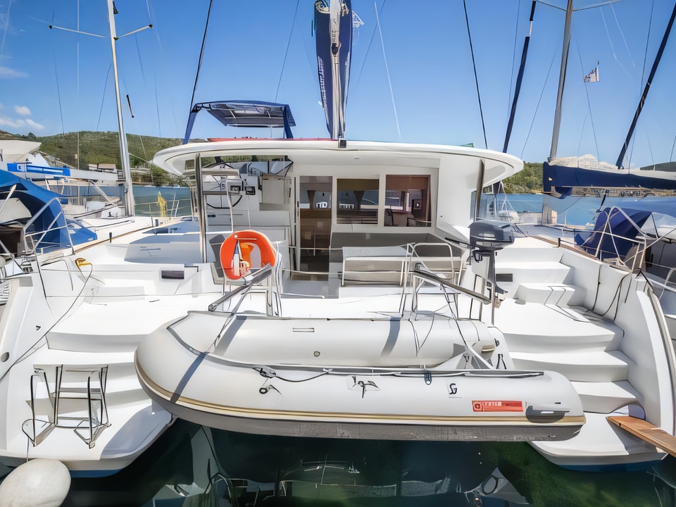 Exterior overview of Lagoon 400 S2 catamaran for charter from Adriatic Croatia