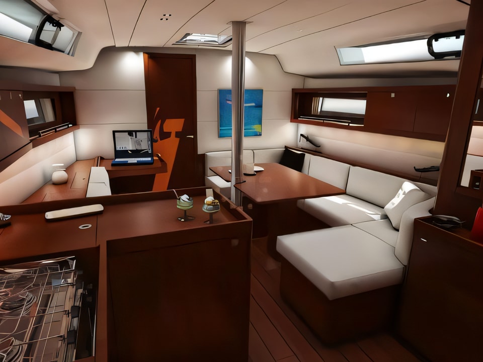 Interior of Oceanis 41.1 sail boat with 3 cabins Croatia yacht charter