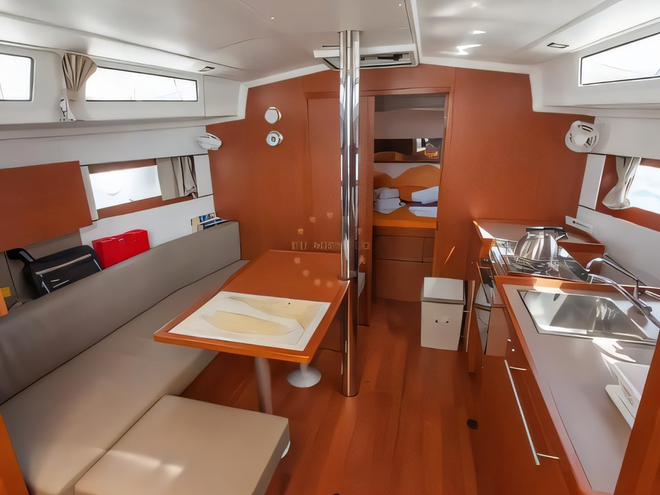 Interior of Oceanis 38.1 sail boat with 3 cabins Croatia yacht charter