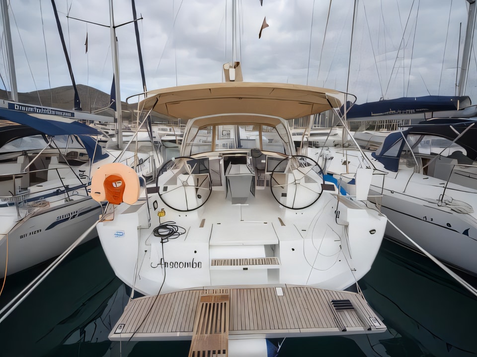 Exterior overview of Oceanis 41.1 sail boat for charter from Seget Donji Marina Baotic in the Split sailing area Croatia