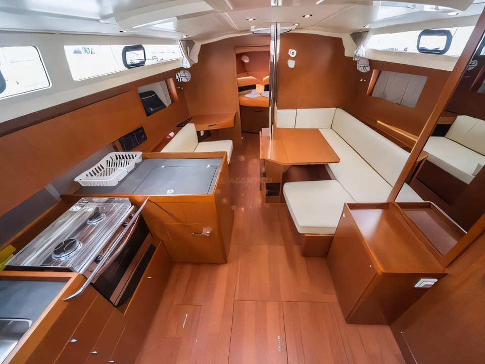 Interior of Oceanis 41.1 sail boat with 3 cabins Croatia yacht charter