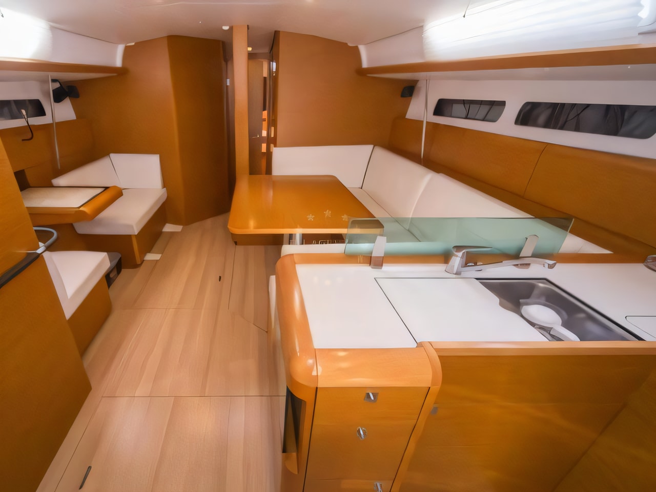 Layout of Sun Odyssey 449 sail boat with 4 cabins Croatia yacht charter
