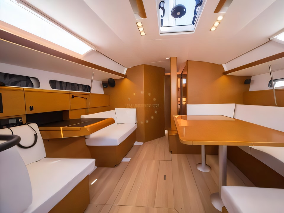 Interior of Sun Odyssey 449 sail boat with 4 cabins Croatia yacht charter