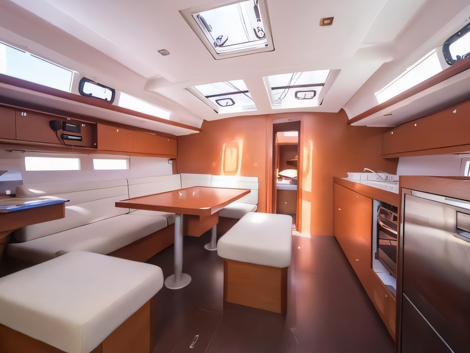 Interior of Dufour 460 Grand Large sail boat with 4 cabins Croatia yacht charter