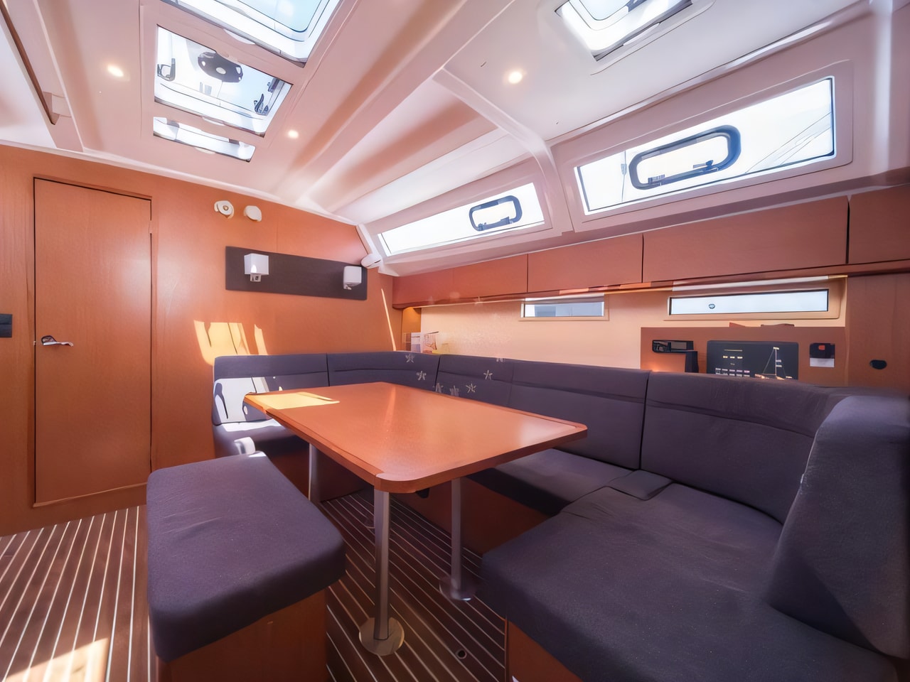 Layout of Bavaria Cruiser 46 sail boat with 4 cabins Croatia yacht charter