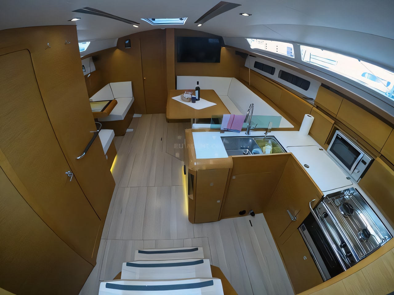 Layout of Sun Odyssey 449 sail boat with 3 cabins Croatia yacht charter