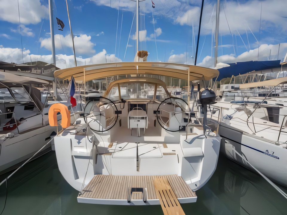 Exterior overview of Sun Odyssey 479 sail boat for charter from Seget Donji Marina Baotic in the Split sailing area Croatia