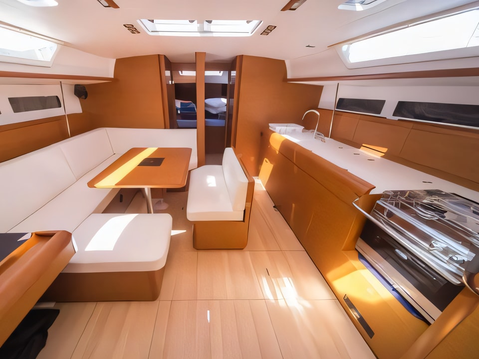 Interior of Sun Odyssey 479 sail boat with 4 cabins Croatia yacht charter